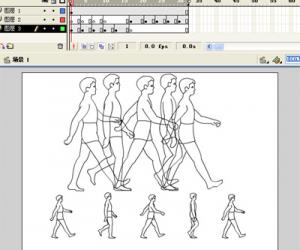 Flash動畫技巧：人側面走路動畫制作