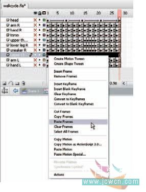 Flash cs3教程：人物行走動(dòng)畫制作技巧,PS教程,思緣教程網(wǎng)