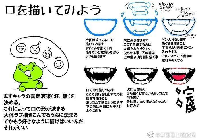 手繪動(dòng)漫設(shè)計(jì)嘴巴、舌頭，畫法分享