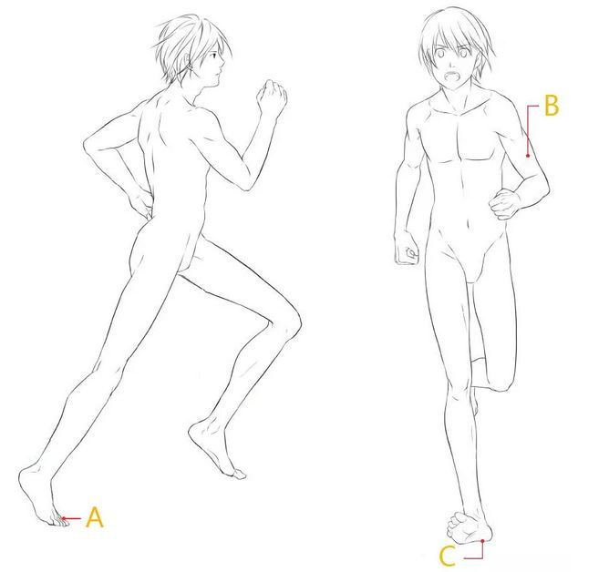 動漫人物奔跑、跳躍、走路、站立、睡覺姿勢的畫法