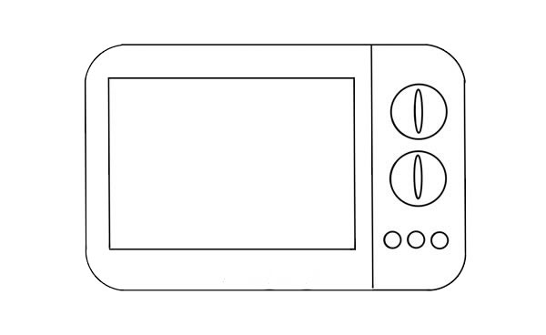 彩色微波爐簡(jiǎn)筆畫(huà)畫(huà)法步驟圖片