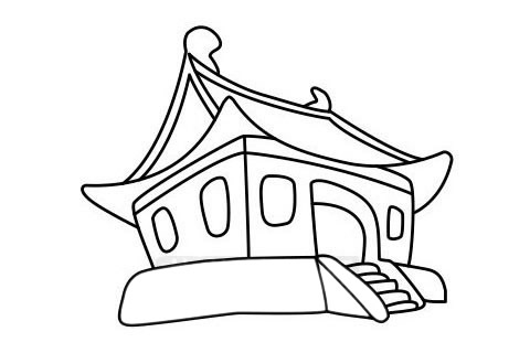 寺廟簡(jiǎn)筆畫(huà)圖片