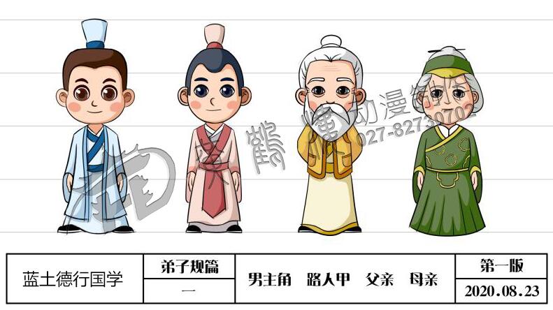 藍(lán)土德行國學(xué)每課一省《弟子規(guī)》人物角色設(shè)計